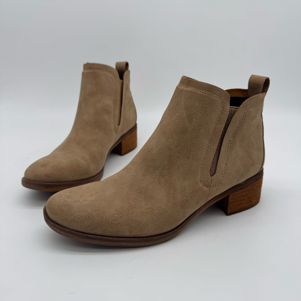 Korks Kork Ease Tan Pull On Stacked Heel Chelsea Ankle Boot Size 8.5 M